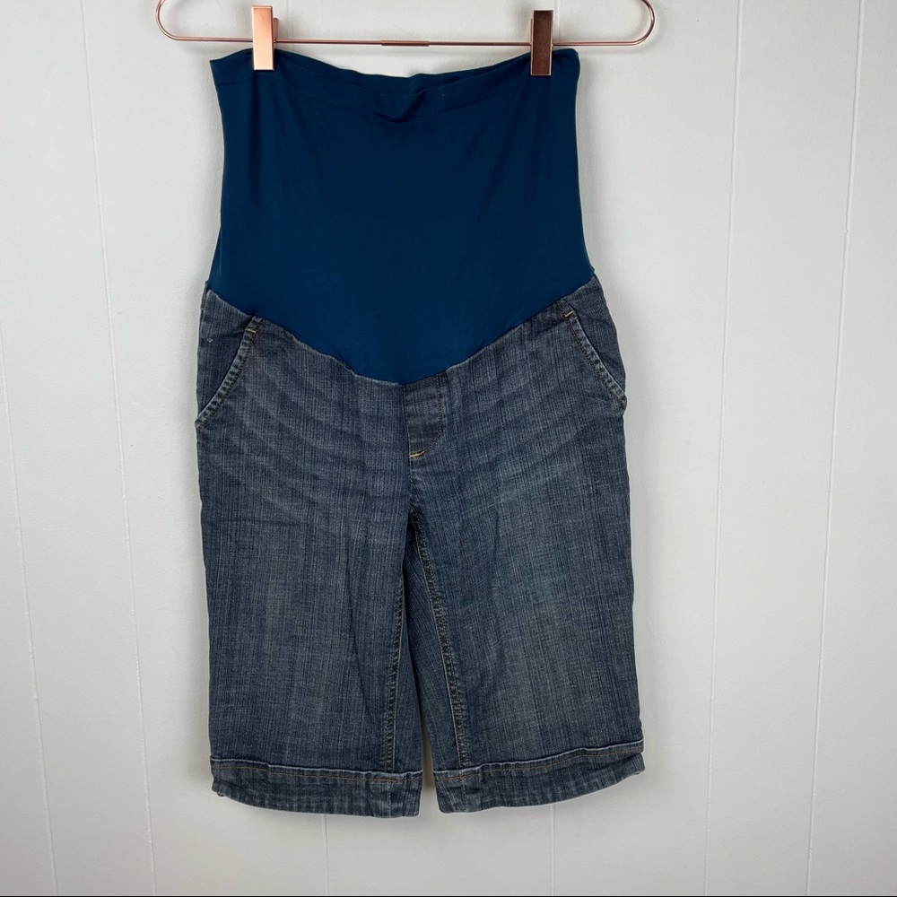 American Star Maternity Denim Jean Bermuda Shorts